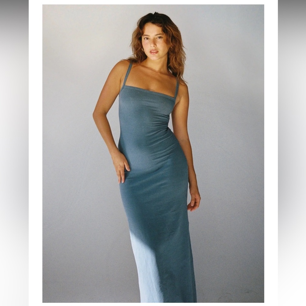 Oddli Dinner Party Dress in Jean Blue